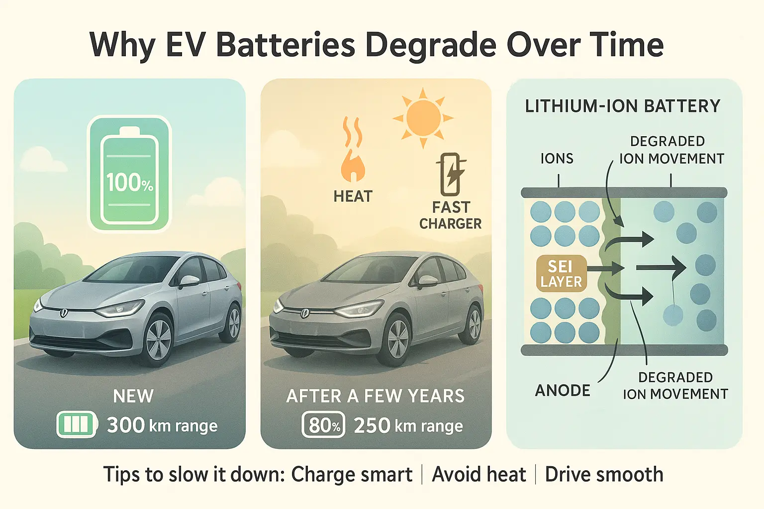 EV batteries degrade