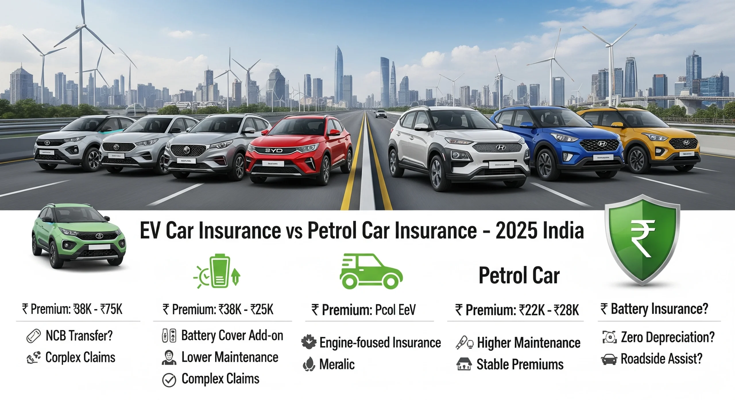 EV Car Insurance Cost Comparison in India